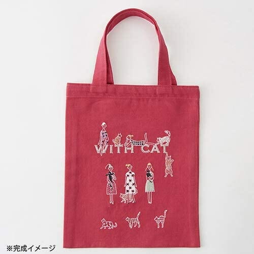 Kit bordado tote bag Cat Lecien COSMO