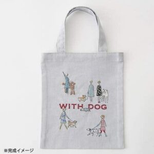 Kit bordado tote bag dog Lecien COSMO