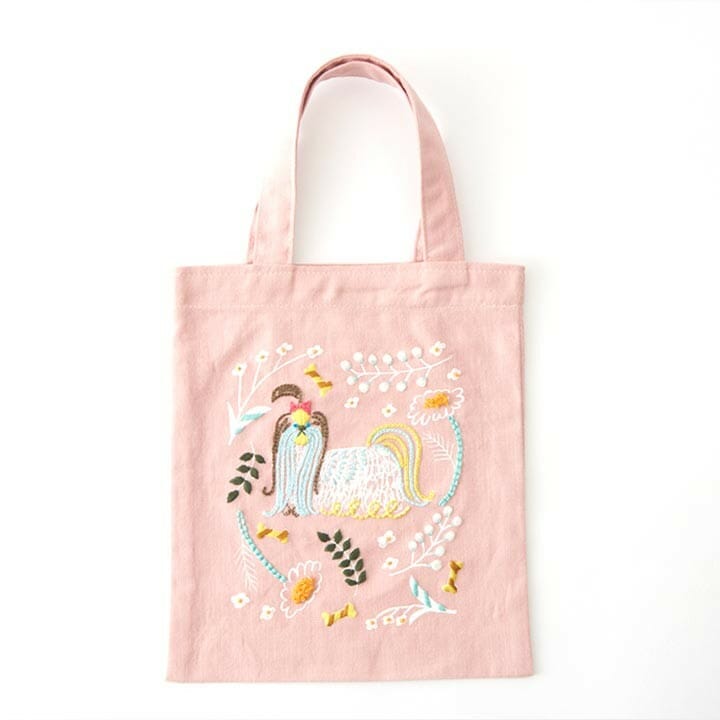Kit bordado tote bag Perro Lecien COSMO