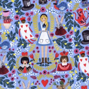 Loneta Alice Wonderland Blue Metallic Rifle Paper Co.