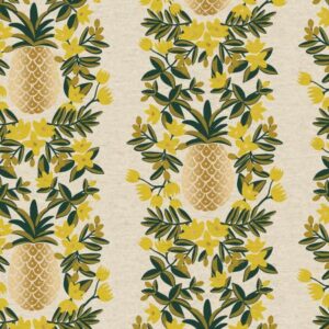 Loneta Pineapple Stripe Cream Metallic Rifle Paper Co.