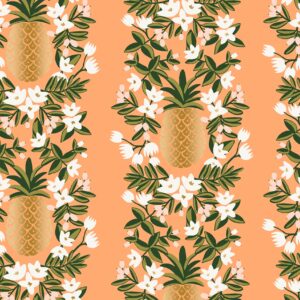 Loneta Pineapple Stripe Peach Metallic Rifle Paper Co.