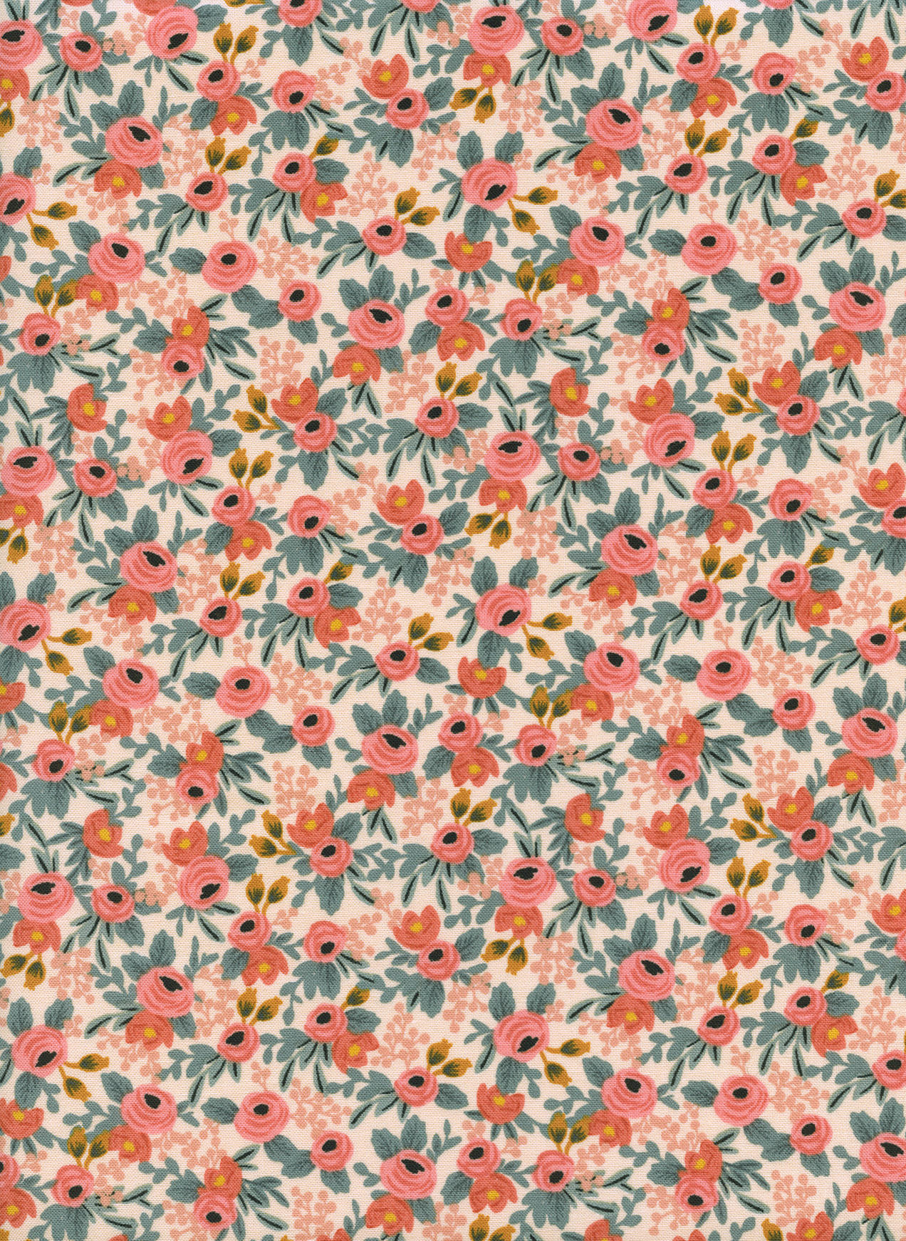 Tela Les Fleurs Rosa Peach Rifle Paper Co.