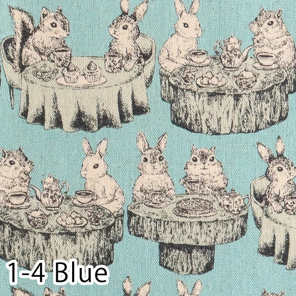 Loneta Tea Party Turquesa