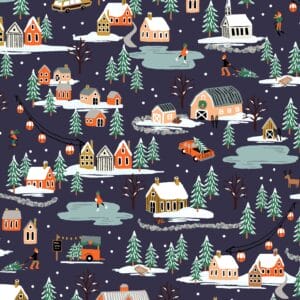 Holiday Village Navy Tela Rifle Paper Co.