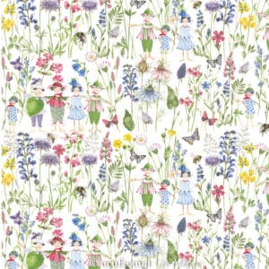 Tela Flores y Niños Acufactum