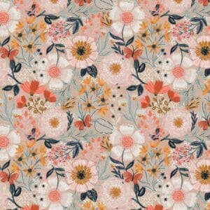 Tela Popelín ecológico Flores