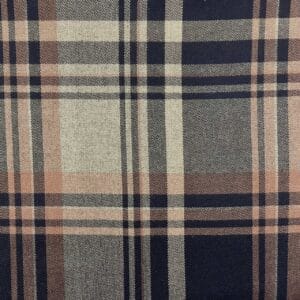 Tela Tartán Navy, Nude y Gris