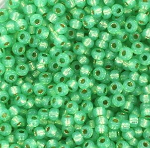 MIYUKI seed beads 8/0 Silverlined dyed Mint