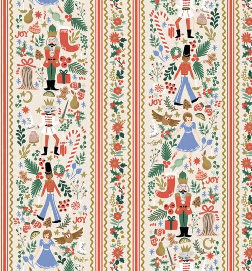 Tela Holly Jolly Nutcracker Gold Rifle Paper Co