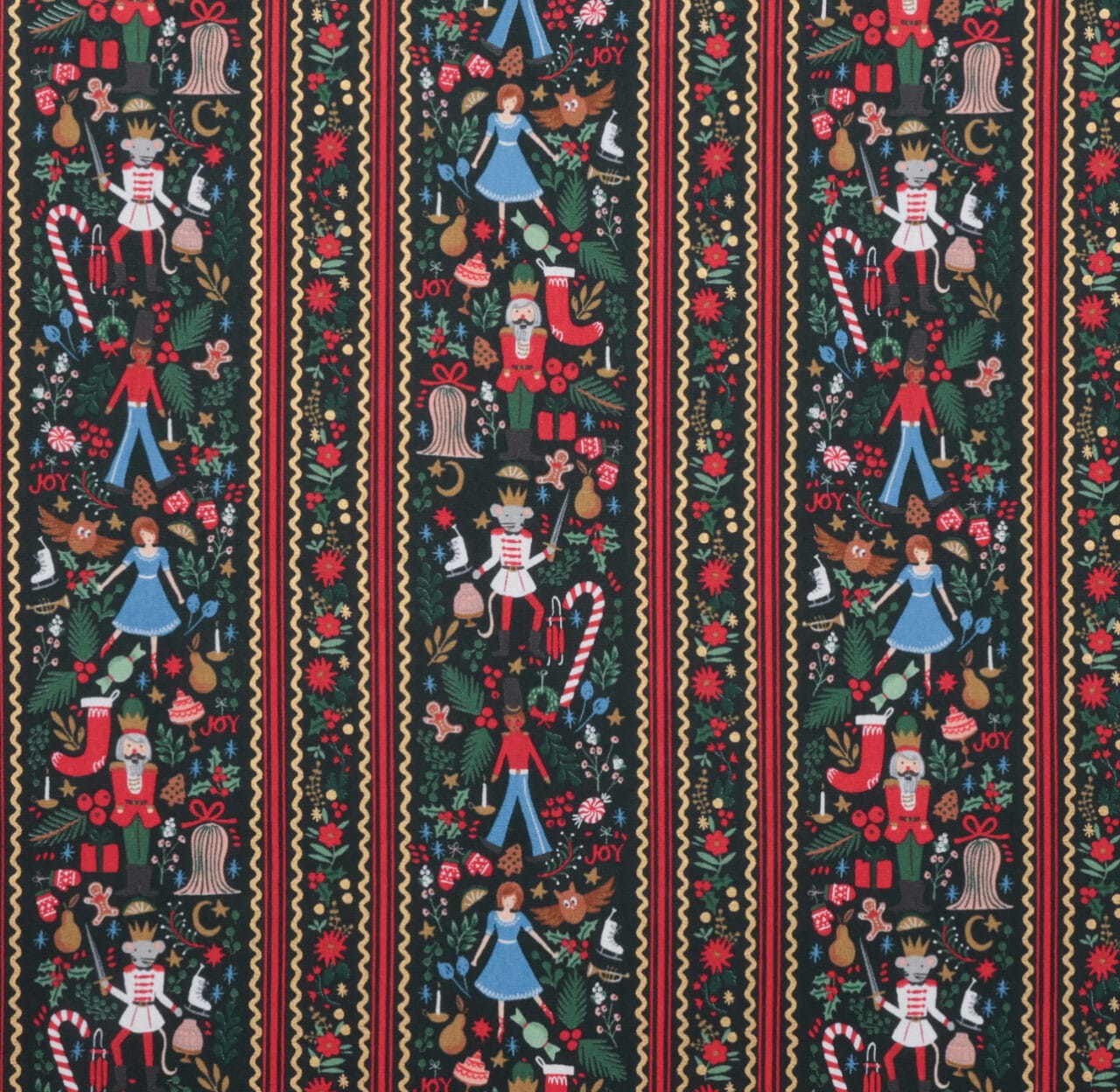 Canvas Holly Jolly Nutcracker black Gold Rifle Paper Co