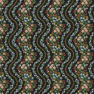 Tela Dahlia Black Metallic Rifle Paper Co